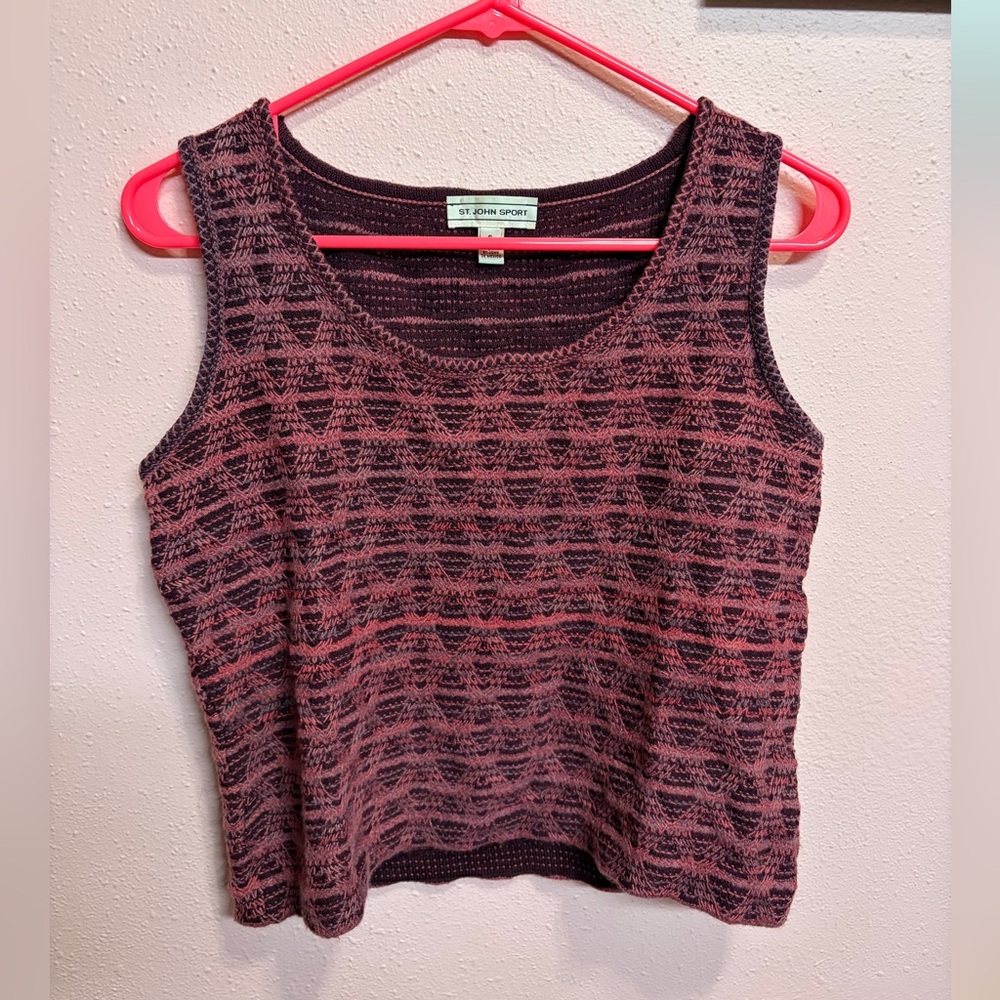 St. John Sport Multi Color Knit Tank Top Small